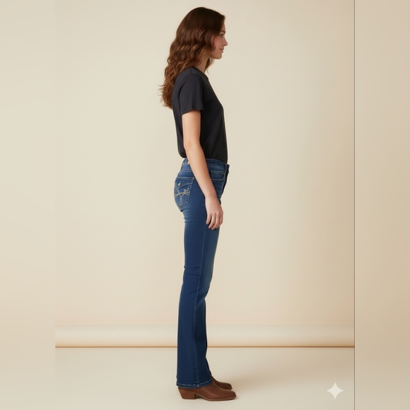 Lei Girls Medium Wash Alexa Low Rise Slim Fit Bootcut Jeans Size 16- EUC 🐈 - Picture 4 of 11